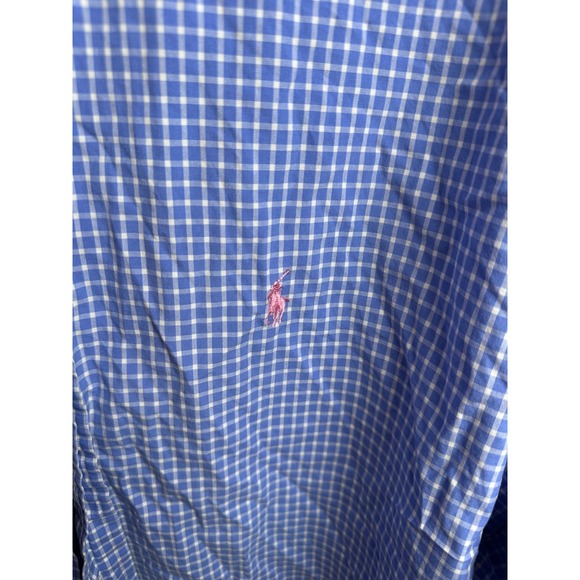 Ralph Lauren Classic Fit Button Down Shirt Checkered Blue Pink Size S - Picture 2 of 6